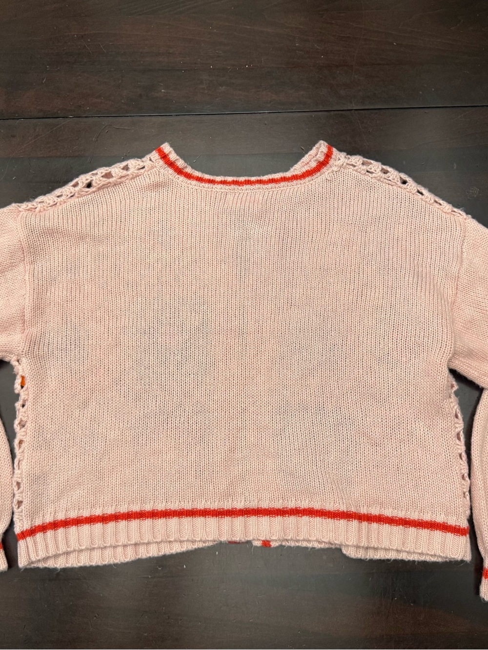 Pink Lily Pastel Pink Crochet Patchwork Cardigan - Picture 6 of 17